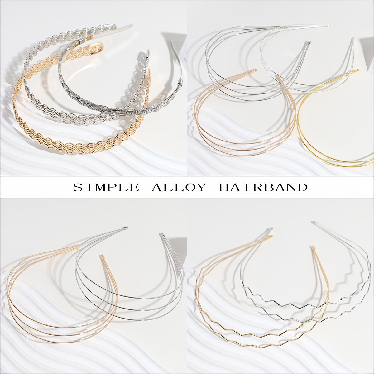 Metal Headband Thin Hairband Alloy Layer Golden Silver Hair Accessories