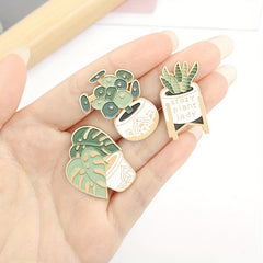 Cartoon Plant Brooch Turtle Back Bamboo Cactus Aloe Pin