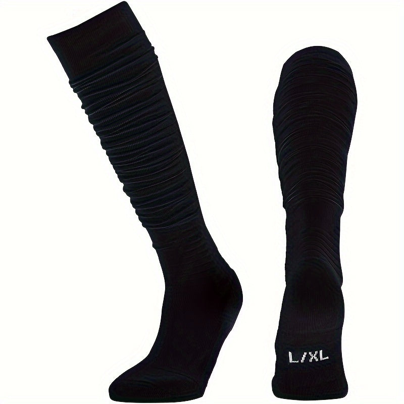 1 Pair Football Socks Pleated Over the calf Outdoor Sports Socks