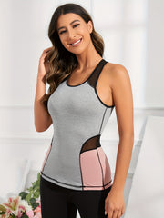 Mesh Contrast Sleeveless Yoga Tank Top