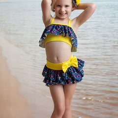 Summer Swimsuit Set Baby Girls 2pcs Camisole Top & Bowknot Shorts