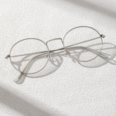 Men's Round Metal Flat Mirror Sunglasses