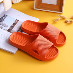 Striped Print House Slippers Lightweight Open Toe Women's Home Slides