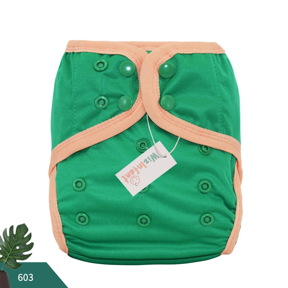 WizInfant Waterproof Plain Cloth Diaper, FashionPrint, 2-27KG