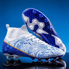 Boy's High Top Non Slip Football Cleat With Spikes Outdoor Soccer Shoes
