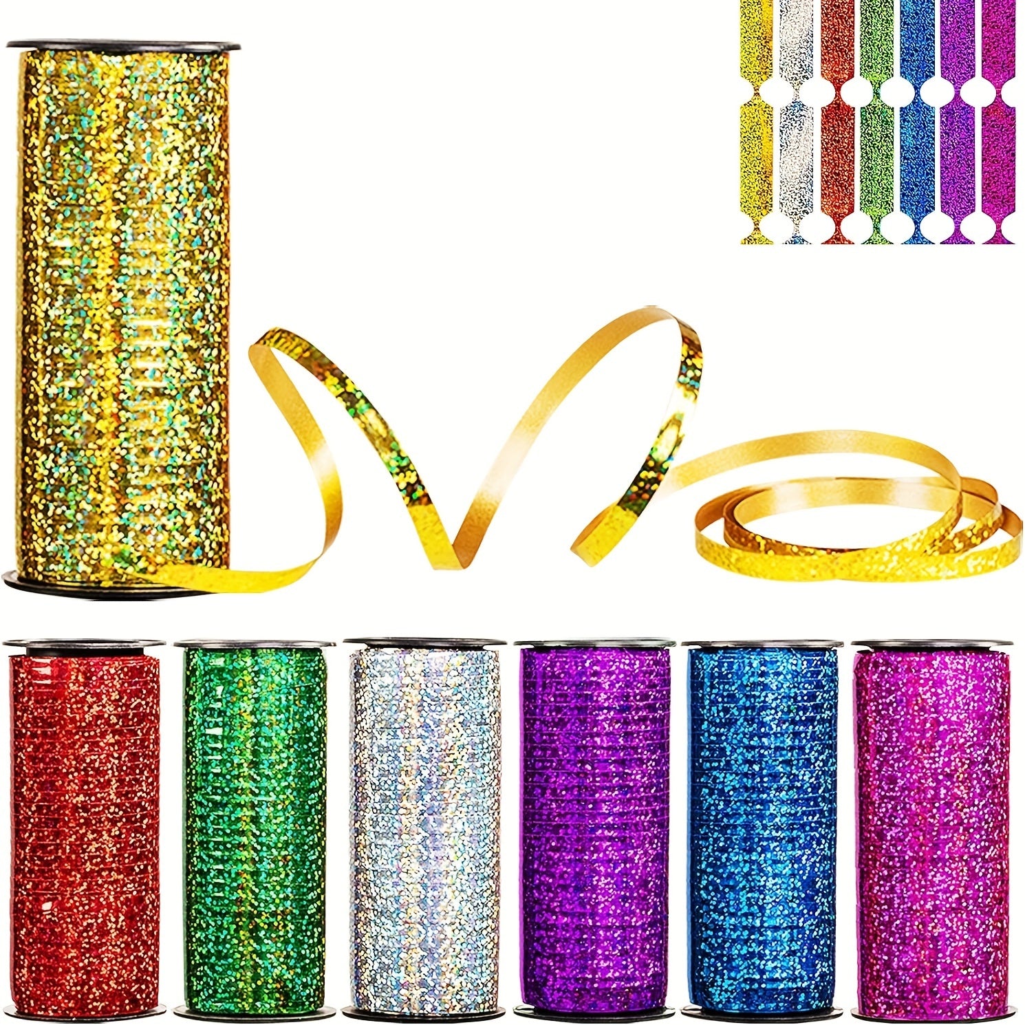 44m Metallic Crimped Curling Ribbon for Balloons & Crafts