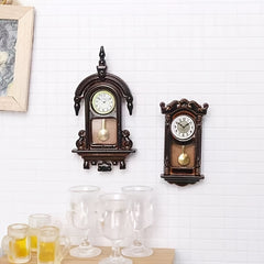 Vintage Alloy Clock Dollhouse Accessory European Style Retro Ornament