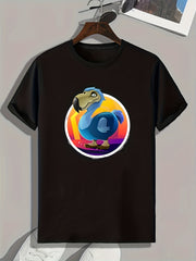 Cartoon Print Men's Graphic Tee for Summer