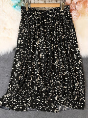 Boho Floral Print Maxi Skirt Women's Plus Size Elastic High Rise
