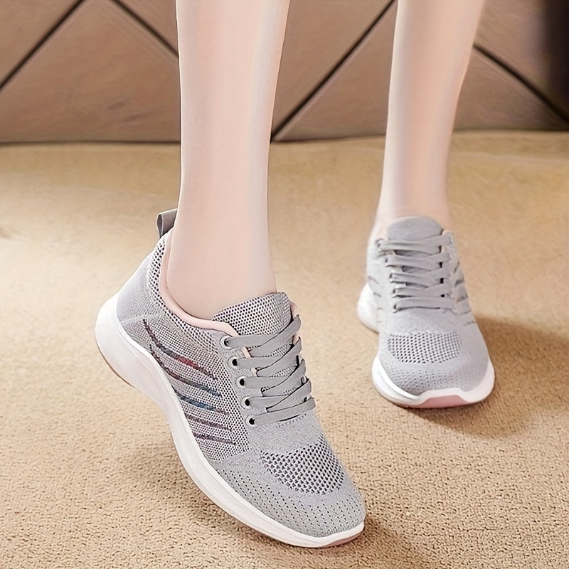 Breathable Heighten Flying Woven Shoes Soft Thick Bottom Lightweight