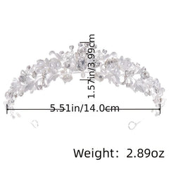 Bridal Tiara Wedding Tiara Silver Crystal & Pearl Hair Accessories
