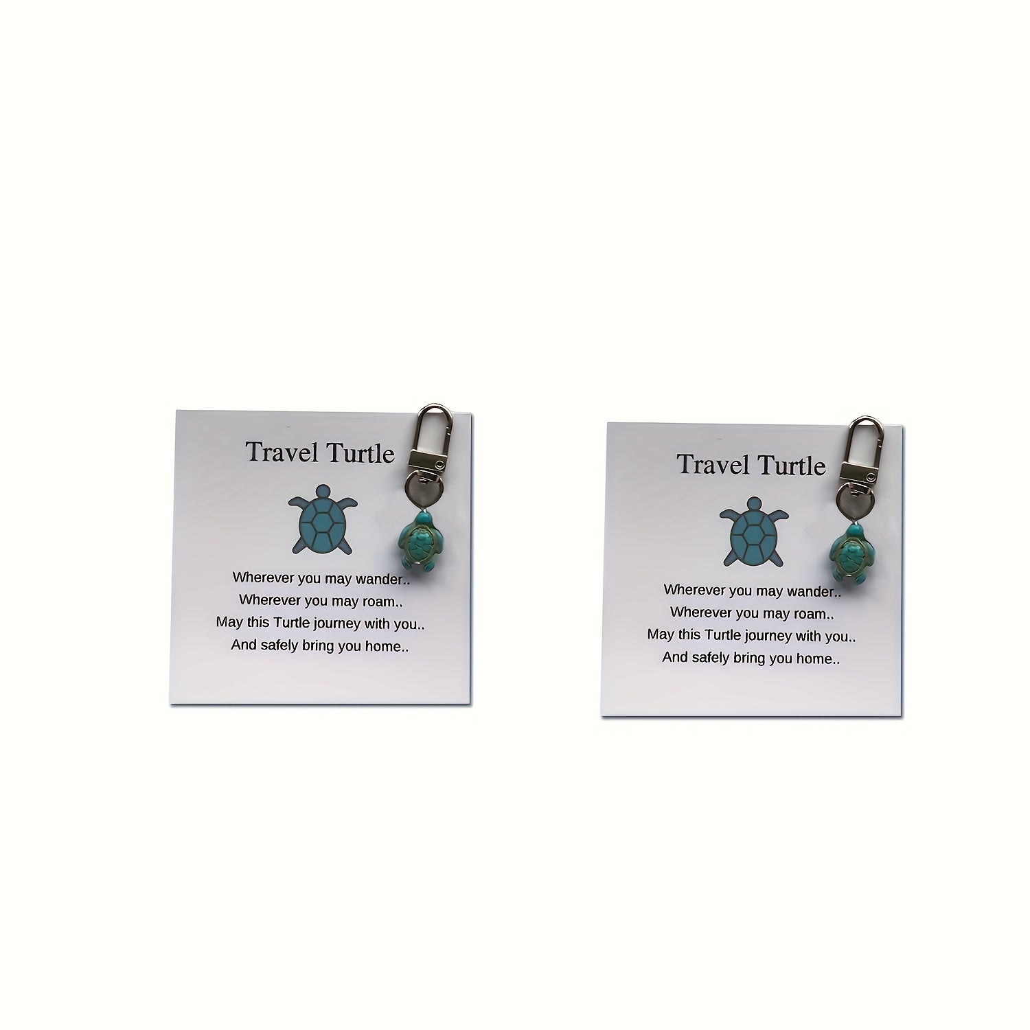 2pcs Travel Turtle Keyring Keychain Bag Charm Pendant Gift