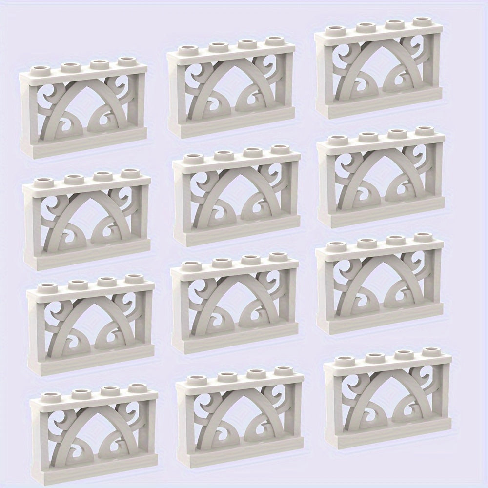 12pcs Building Block Set 1x4x2 Inch Farm Fence DIY Theme Mixed ABS Material
