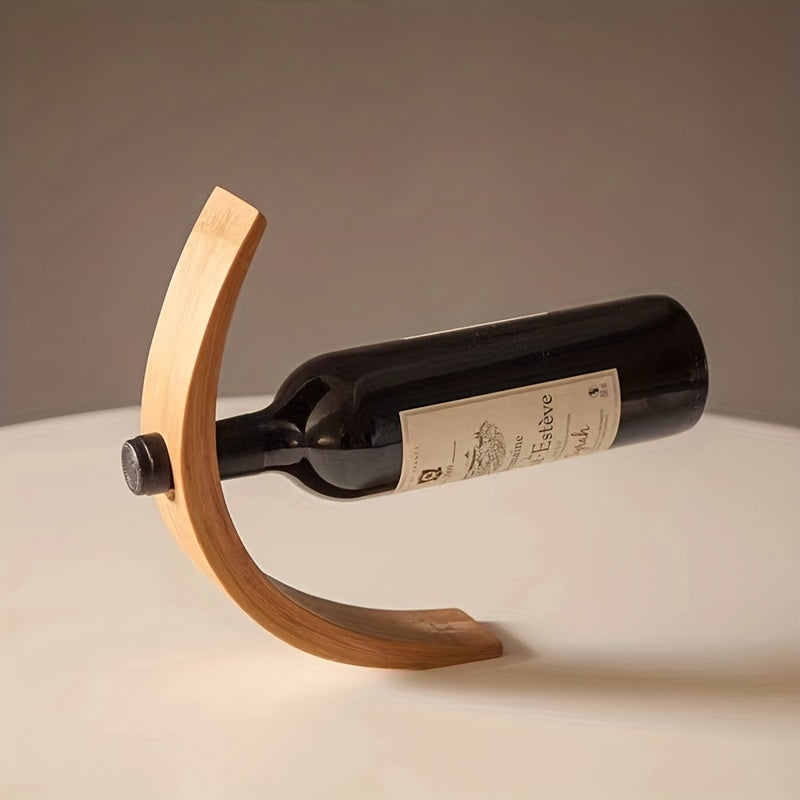 Bamboo Wine Rack Balance Display Home Kitchen Accessories