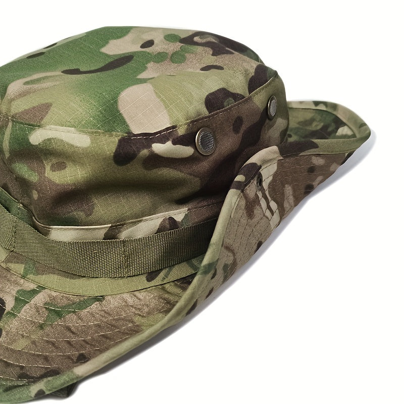 Men's Camo Sun Protection Fishing Hat Wide Brim Foldable Cap