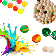60pcs 15mm Half Wooden Beads, Paintable Balls for Crafts, Christmas Ornaments