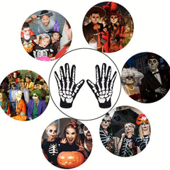 Skeleton Pattern Gloves for Halloween Carnival Performance