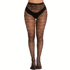 Heart Pattern Fishnet Stockings