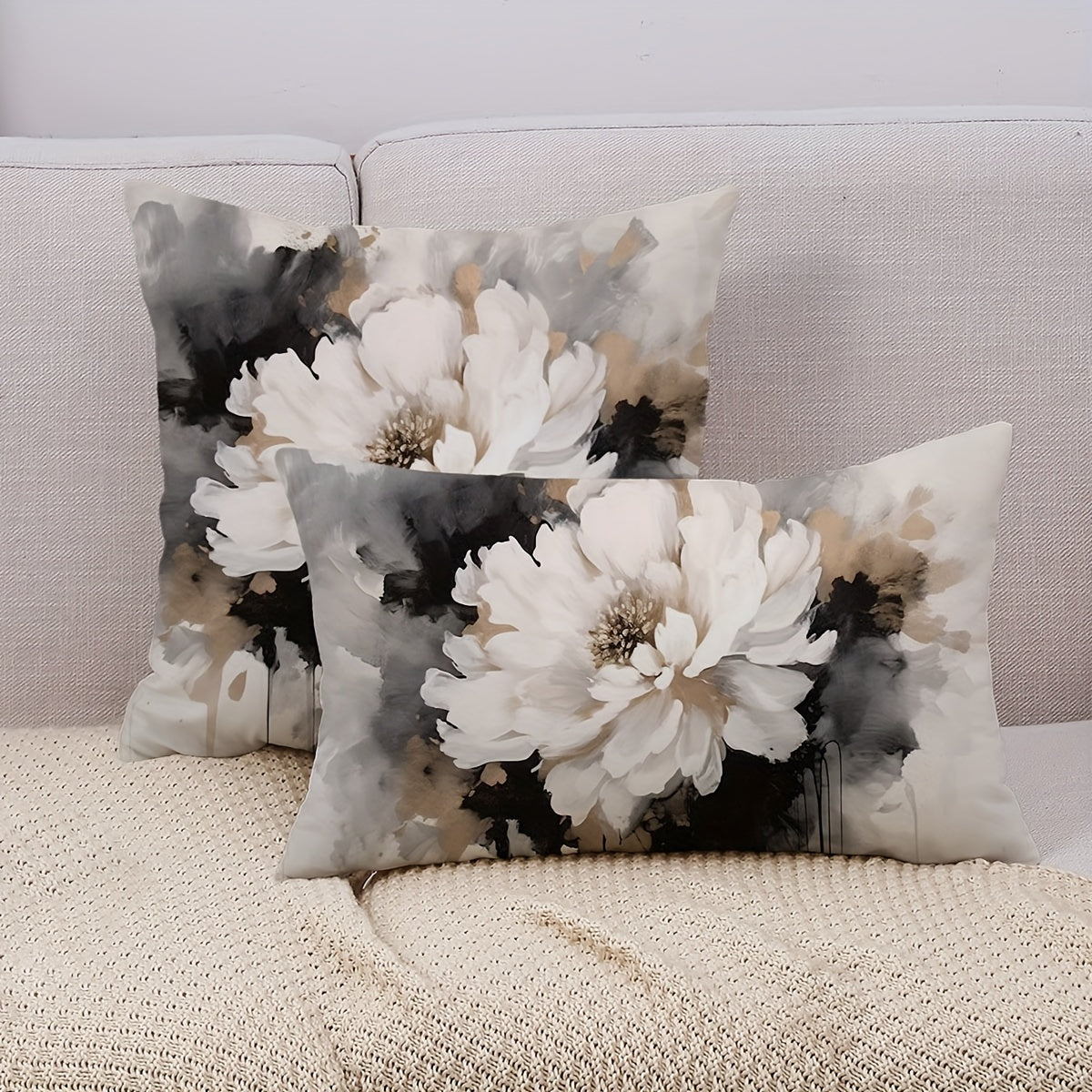 Vintage Flower Throw Pillow Covers Double Sided Printed Throw Pillowcase