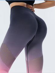 High Waist Gradient Yoga Leggings Sports Tight Pants