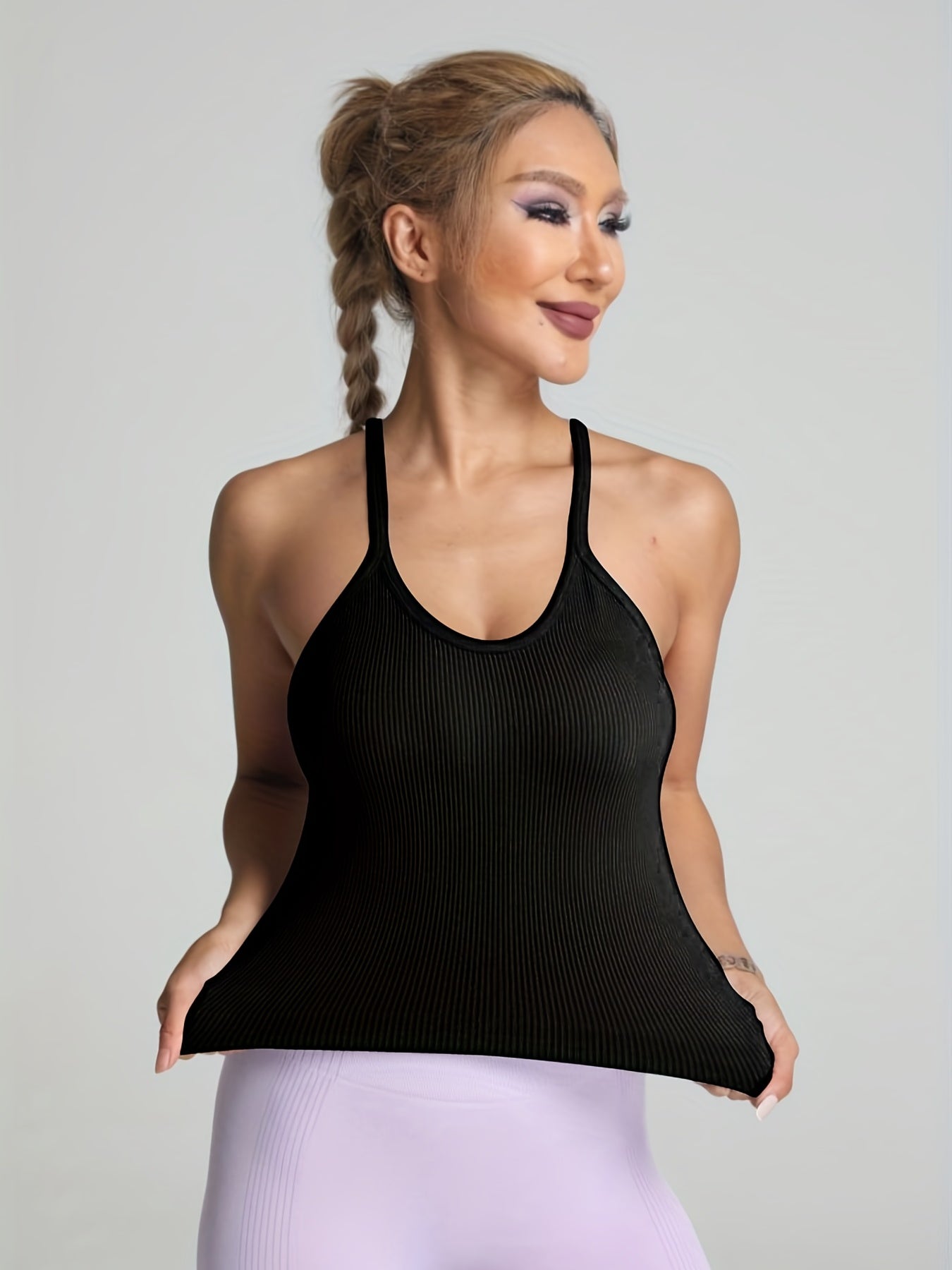 Women's Sports Cami Tank Top Sleeveless Solid Running Top