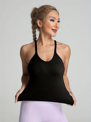 Women's Sports Cami Tank Top Sleeveless Solid Running Top