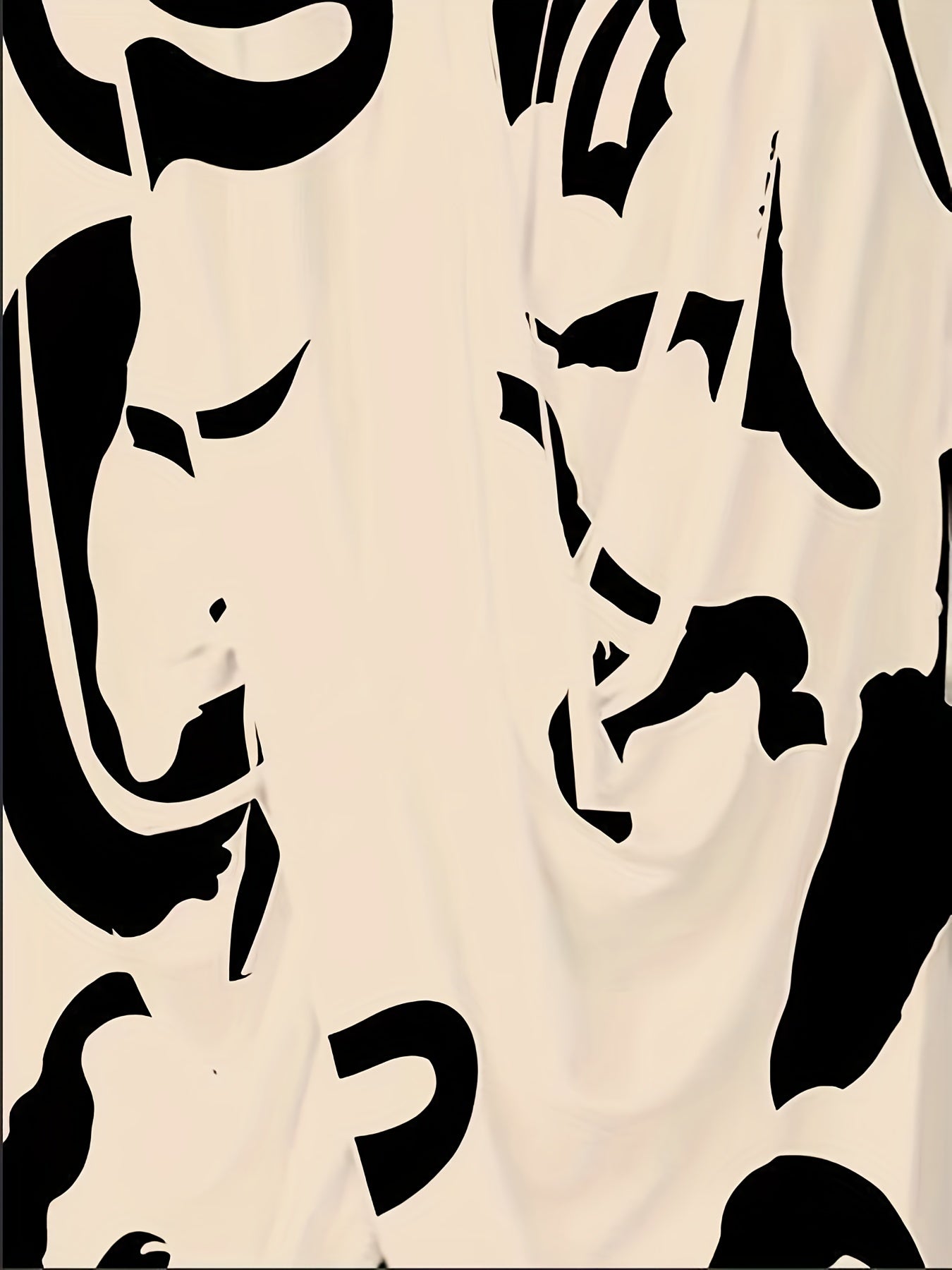Graffiti Print V Neck Top