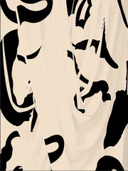 Graffiti Print V Neck Top