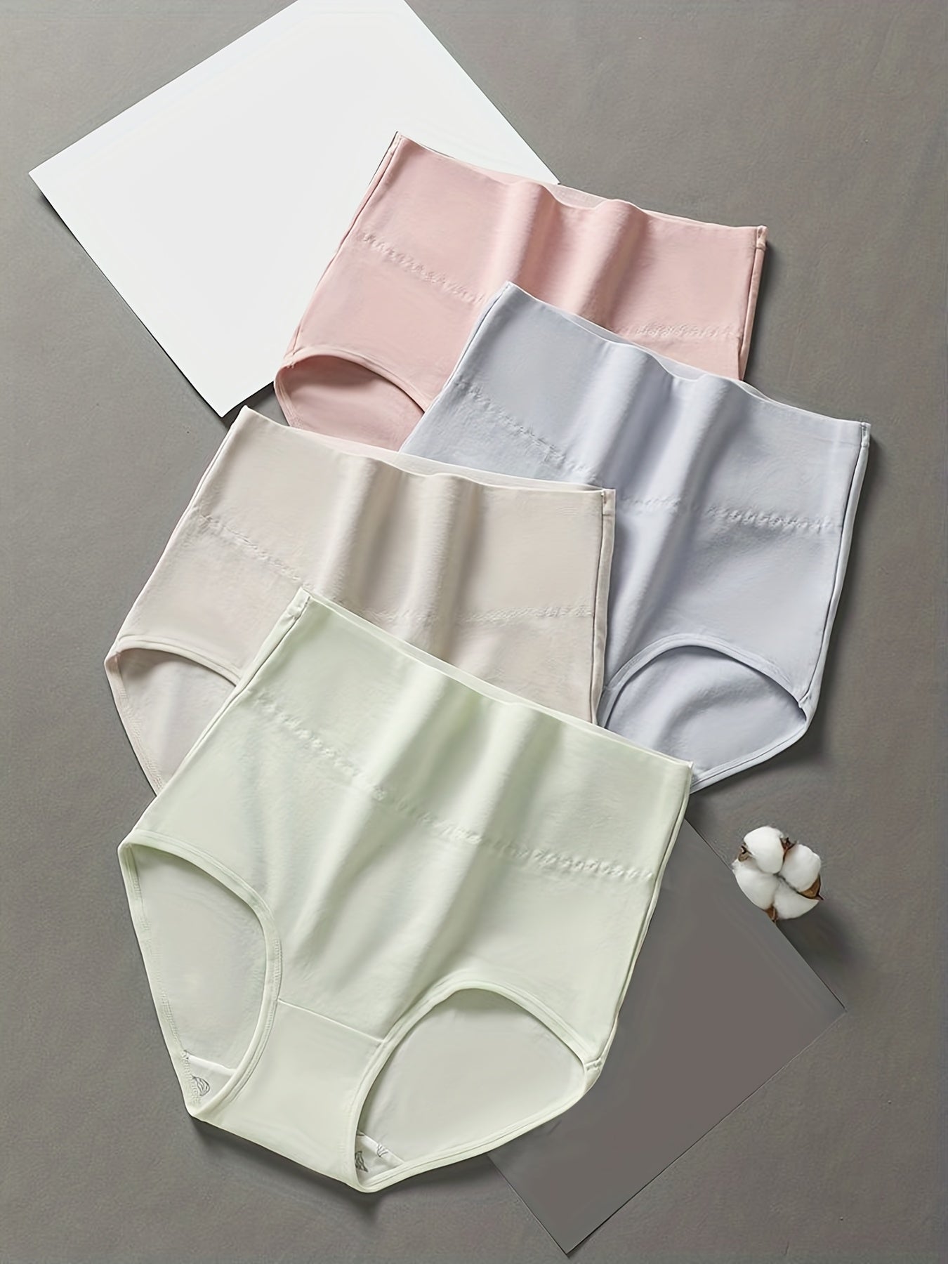 4pcs Stretchy Comfy Briefs Intimates Panties Women's Lingerie