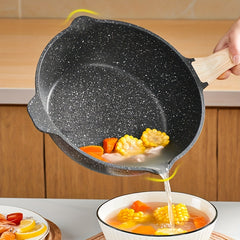 Non Stick Frying Pan 23 27 Wooden Handle Maifan Mineral Stone Cookware