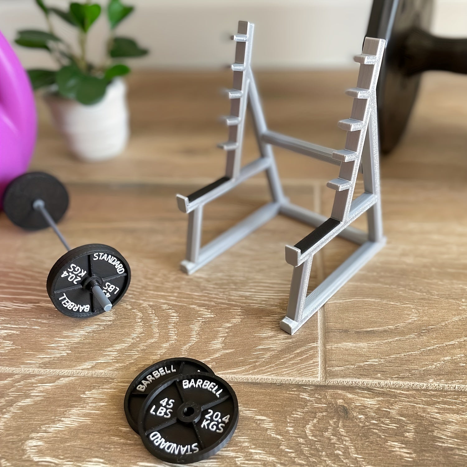 Funny Barbell Rack Pen Holder Gym Theme Desk Pen Organizer