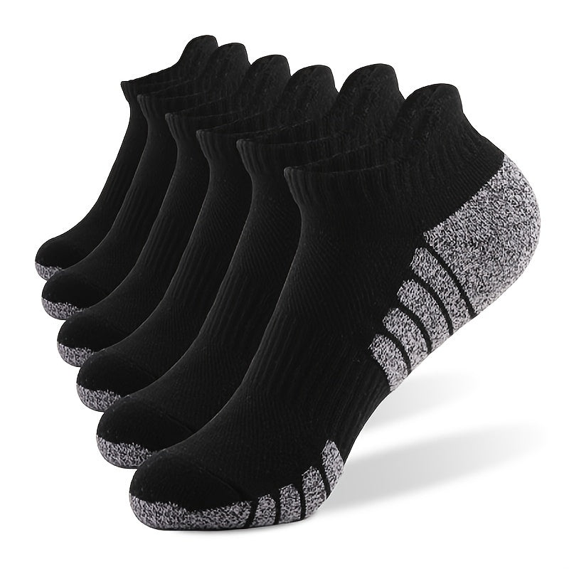 6 Pairs Men's Striped Ankle Socks Stretch Printed