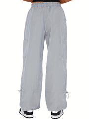 Wide Leg Parachute Pants Solid Casual Every Pants Women's Clothing