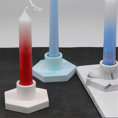 DIY Cement Hexagon Candle Holder Silicone Mold for Concrete Plaster Clay