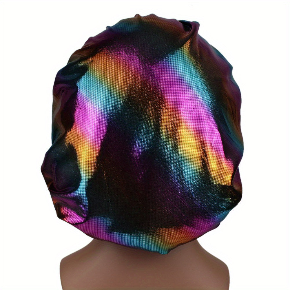 Laser Y2K Elastic Bonnet Lightweight Bright Gradient Hair Bonnet