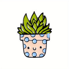 Cute Cactus Succulent Potted Brooch for Girls