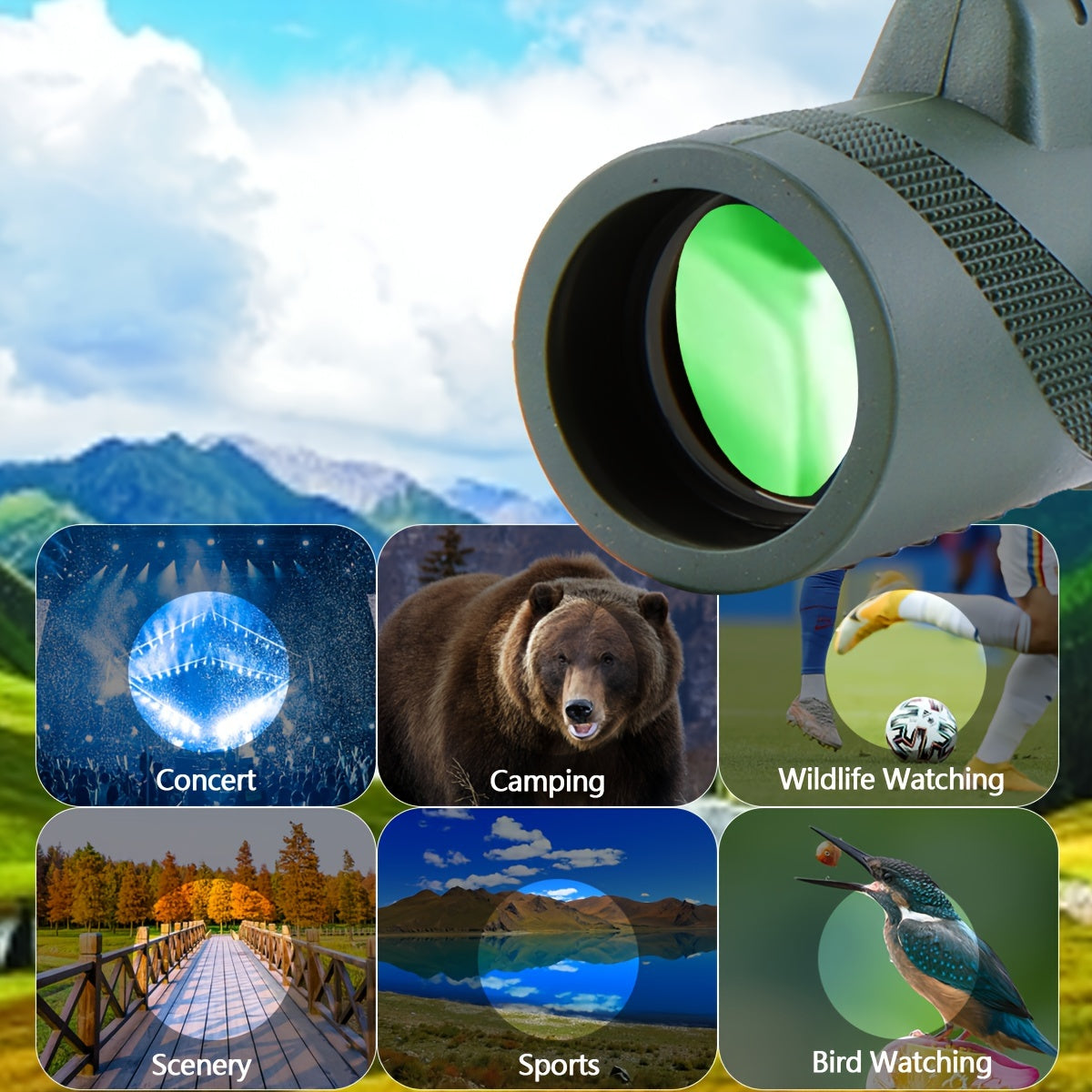 Compact HD Monocular for Adults - High Power Handheld Monoscope