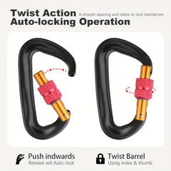 12KN Heavy Duty Carabiner Clip for Outdoor Hiking Camping