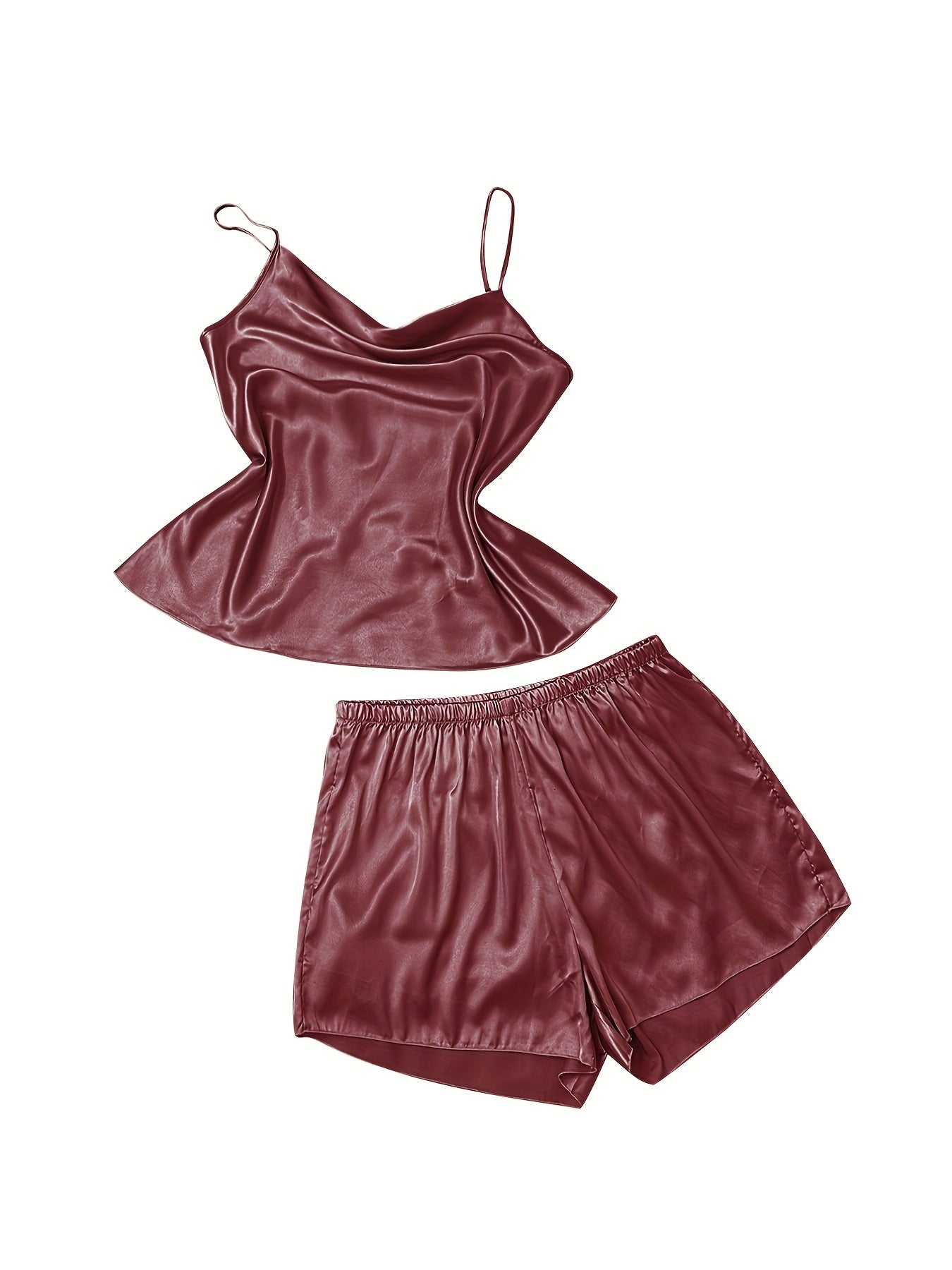 6 Pack Plus Size Satin Cami Top & Shorts Pajama Set