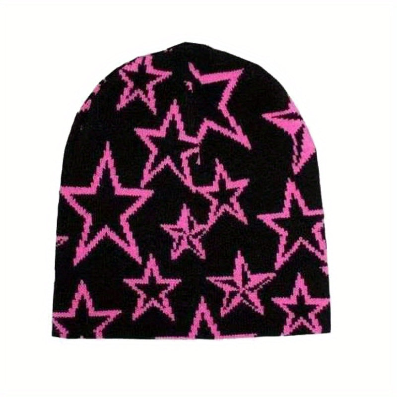 Goth Pentagram Beanie Y2K Star Knit Hat