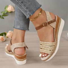 Women's Wedge Platform Sandals with Ankle Strap
