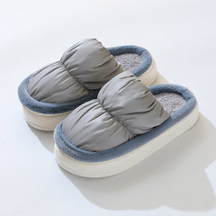 Men's Casual Plush Thermal Platform Slippers Waterproof Comfortable Slippers