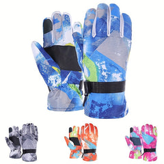 Winter Windproof Outdoor Gloves Non-Slip Waterproof Thicken Gloves With Velvet