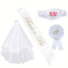 Bride To Be Wedding Set 4pcs Golden Lettering Perfect for Bridal Showers