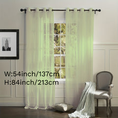 2 Panels Sheer Grommet Top Curtains for Home Decoration