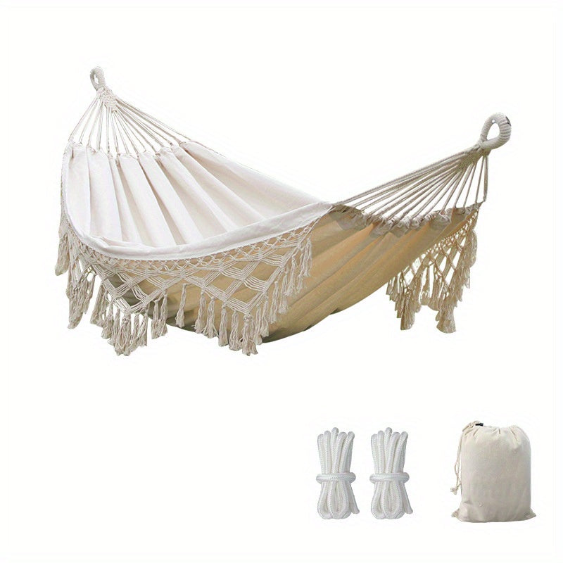 Brazilian Macrame Fringe 2 Person Double Deluxe Hammock Swing Net Chair