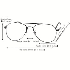SOOLALA Mens Pilot Eyeglasses Frame Flexible Memory Metal Aviator Readers