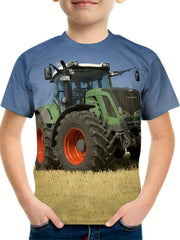 Boys' Farm Tractor Graphic T Shirt for Outdoor Fun