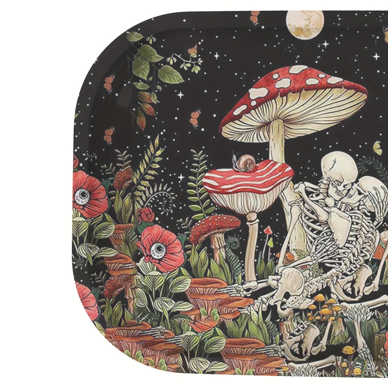 2pcs Creative Pattern Rolling Tray Metal Rolling Tray Wake Up Tray