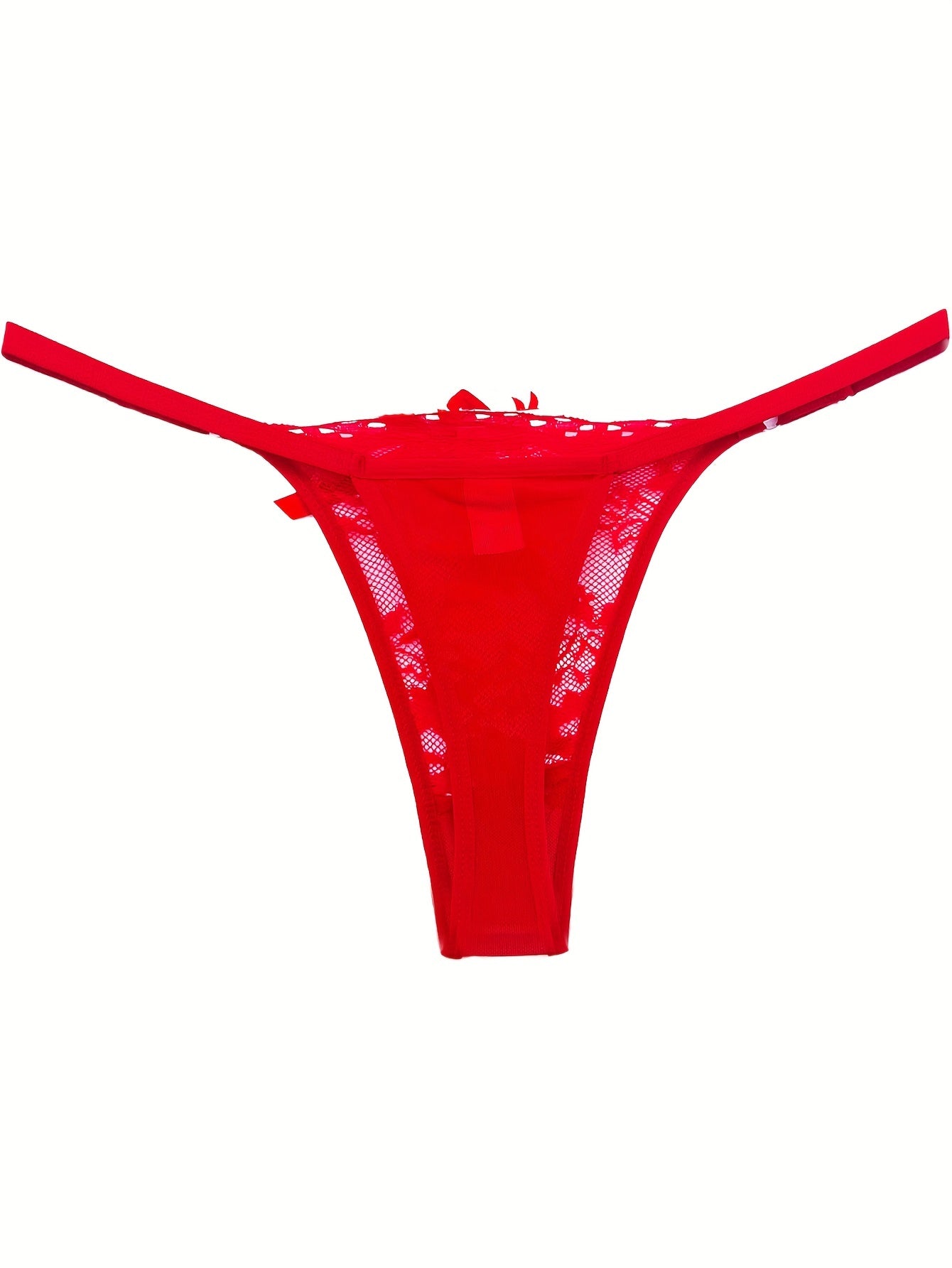 Floral Lace Thongs Bell Decor Panties